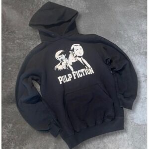 Vintage Pulp Fiction Movie Graphic Hoodie Black Fruit of‎ the Loom Sweatshirt